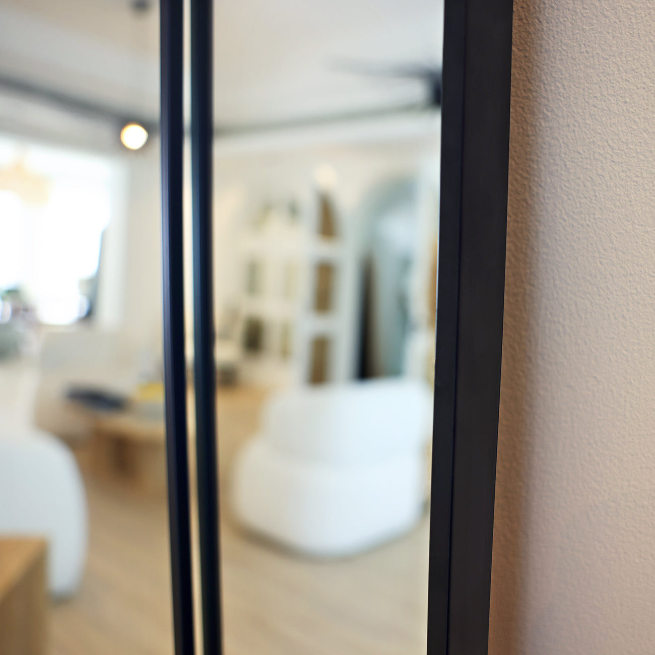 ISAAC -FULL LENGTH BLACK CONTEMPORARY METAL MIRROR 180CM X 100CM