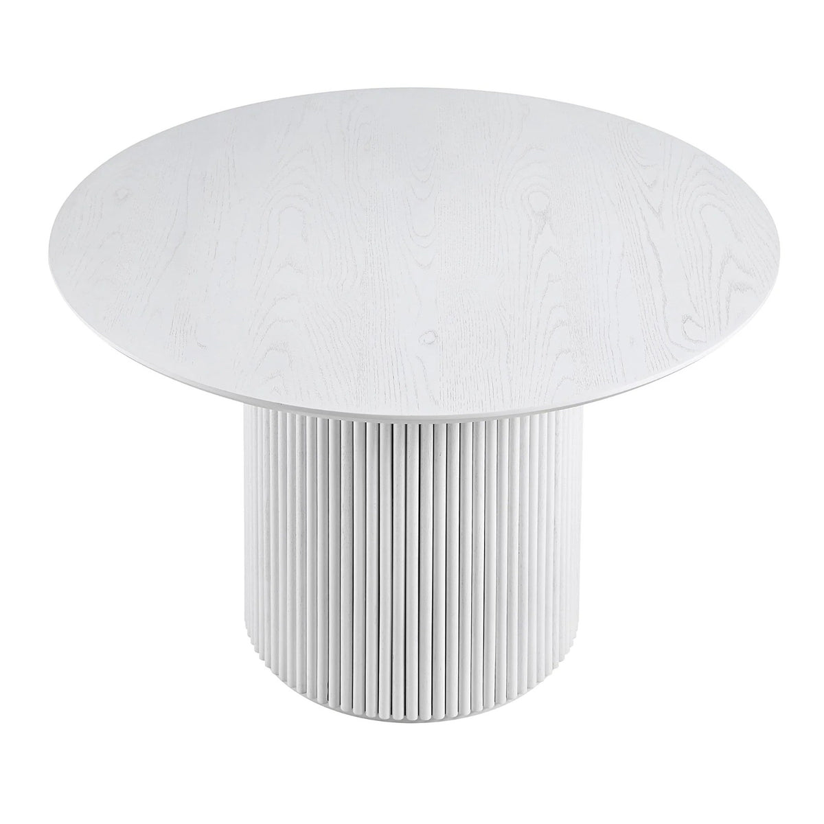 HAND CRAFTED BAKU ROUND WHITE WOOD PEDESTAL DINING TABLE