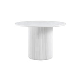 HAND CRAFTED BAKU ROUND WHITE WOOD PEDESTAL DINING TABLE