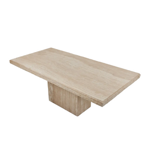 ROSA HAND CRAFTED ORGANIC TRAVERTINE DINING TABLE WITH NATURAL EDGE