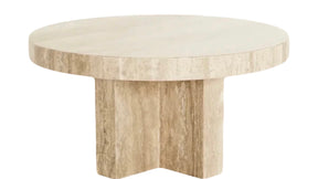 LUNA HAND CRAFTED ORGANIC TRAVERTINE COFFEE TABLE