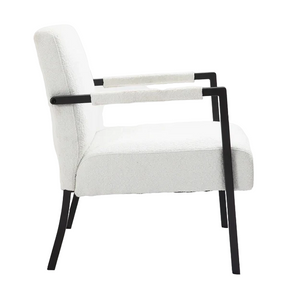 HAND CRAFTED MAYFAIR STEEL FRAME BOUCLE ACCENT CHAIR