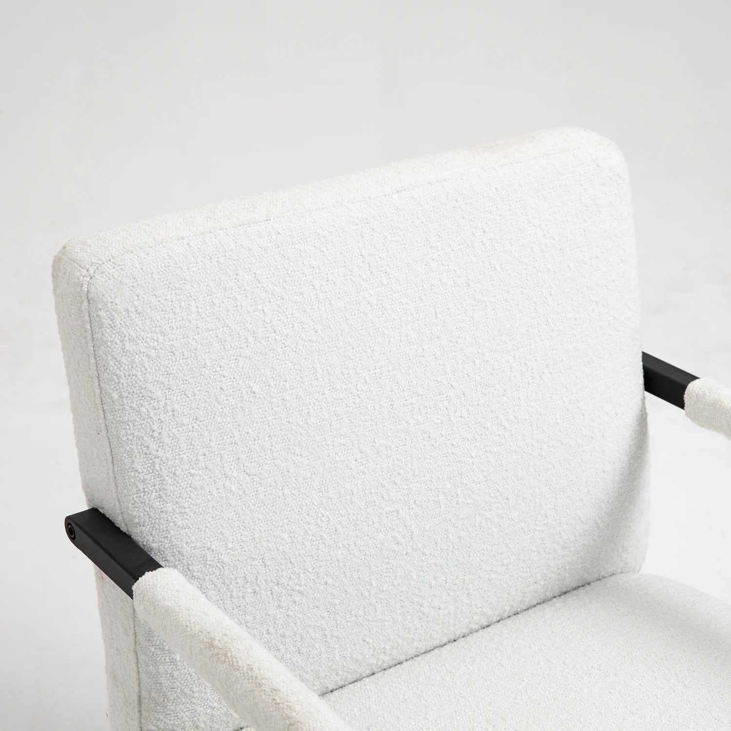 HAND CRAFTED MAYFAIR STEEL FRAME BOUCLE ACCENT CHAIR