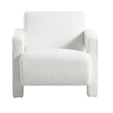 HAND CRAFTED TALIA SCULPTURAL WHITE BOUCLE CURVED ARMCHAIR