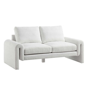 HAND CRAFTED CELESTE WHITE BOUCLE 2 SEATER SOFA
