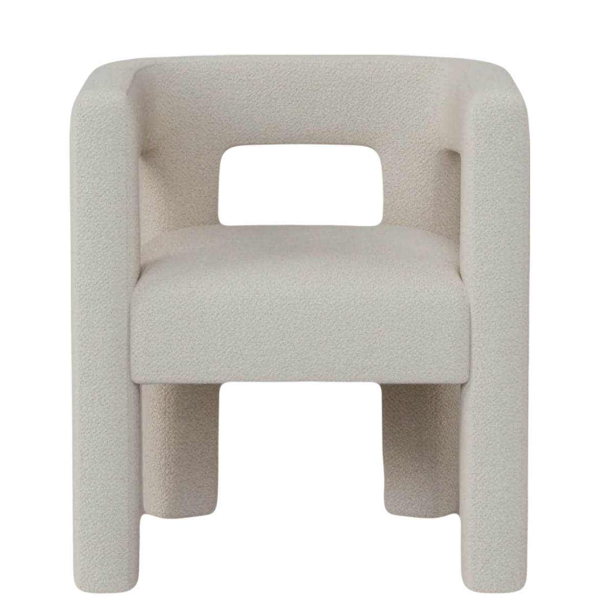 HAND CRAFTED MONIQUE SCULPTURAL WHITE BOUCLE ARMCHAIR
