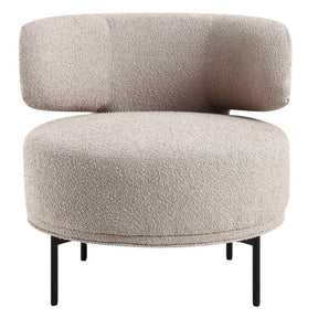 HAND CRAFTED ALMA TAUPE BOUCLE ACCENT CHAIR