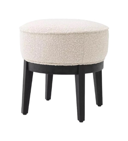 HAND CRAFTED BAKER CREAM BOUCLE STOOL