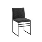 HAND CRAFTED MAYFAIR METAL FRAME BLACK SUEDE DINING CHAIR