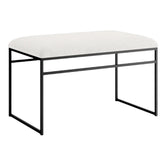 HAND CRAFTED SOHO METAL FRAME WHITE SUEDE BENCH