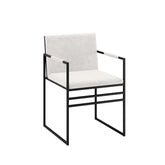 HAND CRAFTED SOHO METAL FRAME WHITE SUEDE DINING CHAIR
