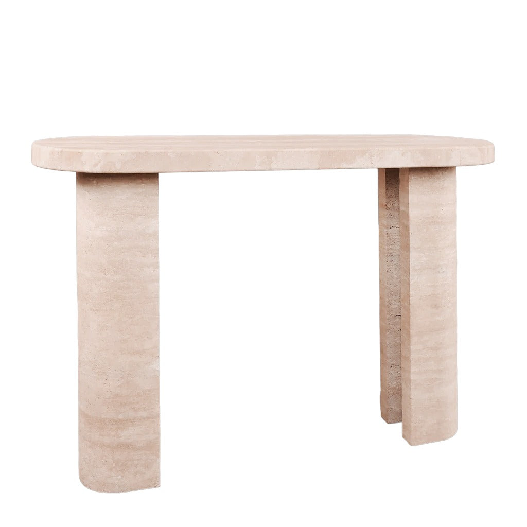 LAVIA HAND CRAFTED ORGANIC TRAVERTINE CONSOLE TABLE