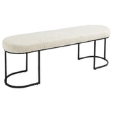 HAND CRAFTED MIA METAL FRAME CREAM BOUCLE BENCH