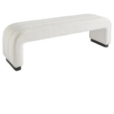 HAND CRAFTED AVA WHITE BOUCLE DINING BENCH