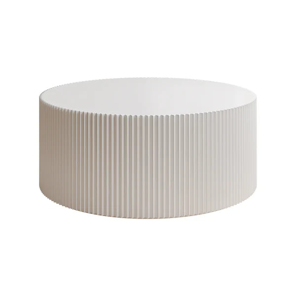 HAND MADE ATHENA WHITE MDF FLUTED COFFEE TABLE