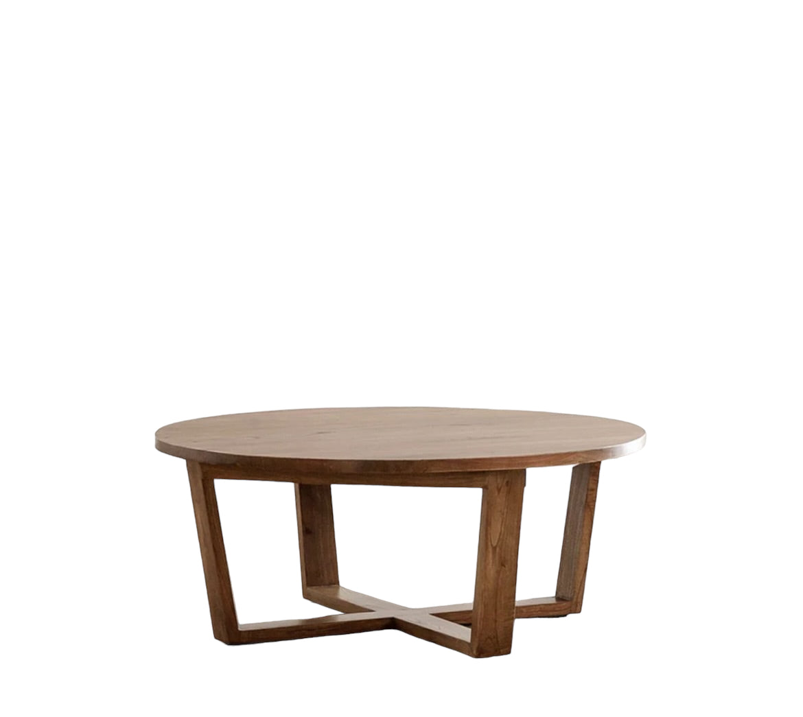 HAND MADE IVER SCANDINAVIAN ROUND WOODEN COFFEE TABLE