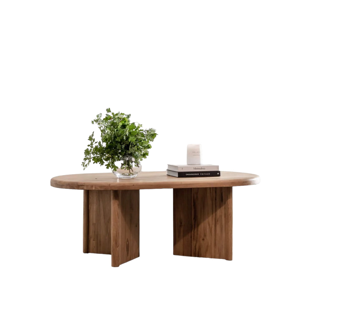 HAND MADE SVEN SCANDINAVIAN INDOOR OVAL WOOD COFFEE TABLE