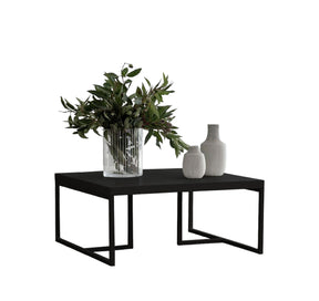 HAND MADE AXEL BLACK SCANDINAVIAN INSPIRED SOLID WOOD COFFEE TABLE