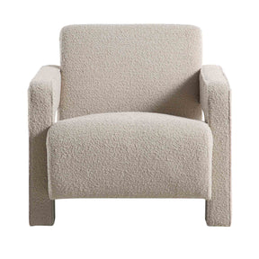 HAND CRAFTED TALIA SCULPTURAL TAUPE  BOUCLE CURVED ARMCHAIR