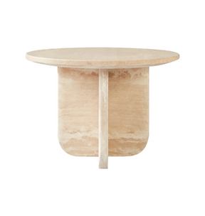 LILA HAND CRAFTED ORGANIC TRAVERTINE SIDE TABLE