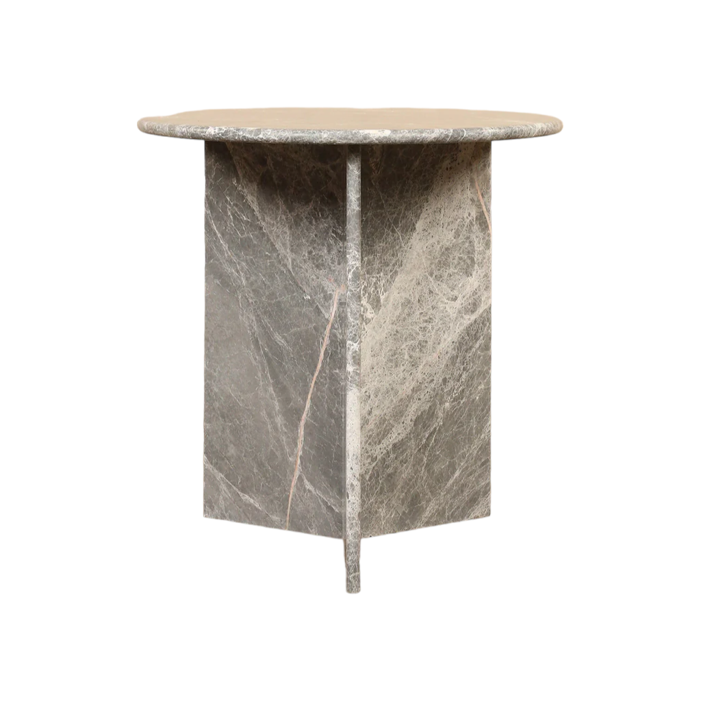 ANTONIO HAND CRAFTED ORGANIC NATURAL MARBLE SIDE TABLE