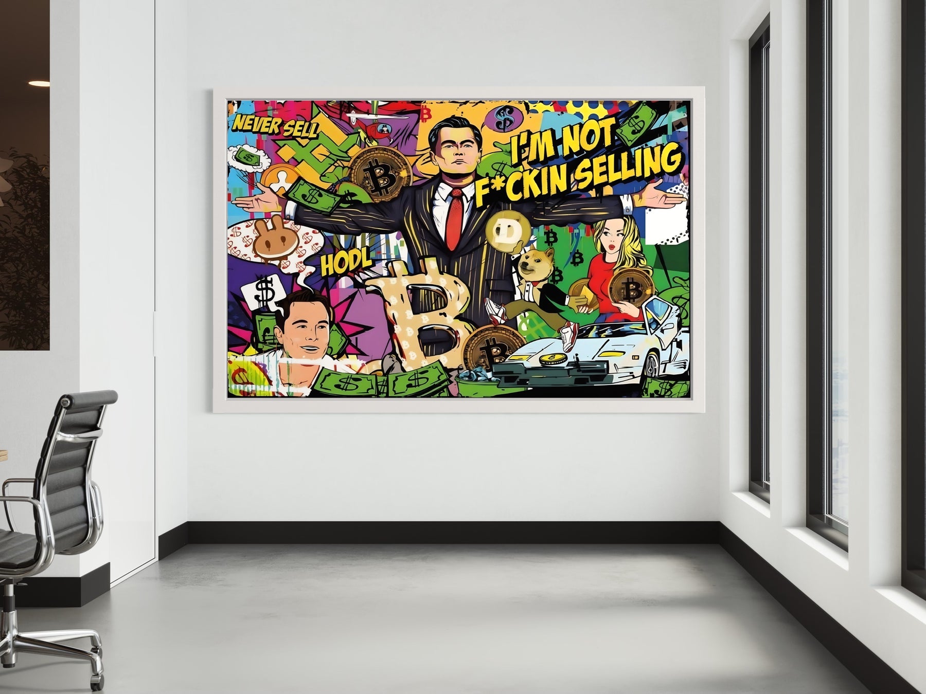 WOLF OF WALL STREET CRYPTO CANVAS WALL ART