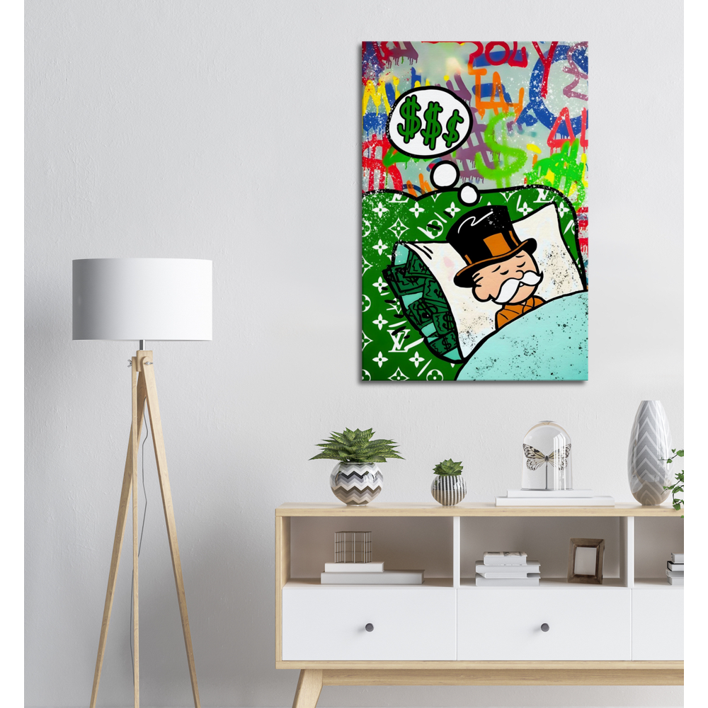 MONEY NEVER SLEEPS - CANVAS WALL ART