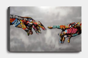 HANDS OF GOD - GRAFFITI STYLE CANVAS WALL ART