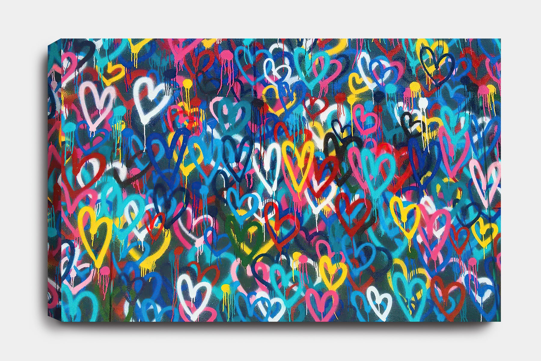 LOVE HEARTS - GRAFFITI CANVAS WALL ART