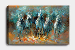 ABSTRACT HORSES 2 OF 2 - CANVAS WALL ART