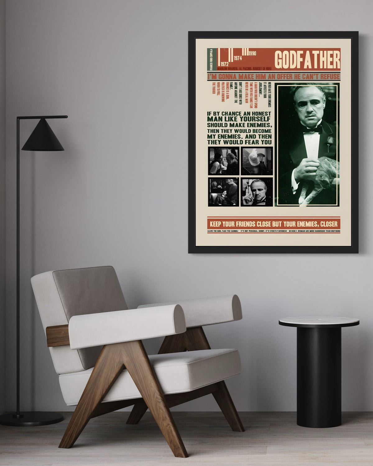 Godfather quotes wall art