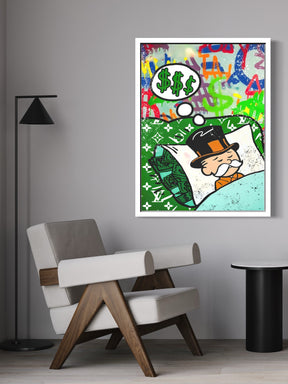 MONEY NEVER SLEEPS - CANVAS WALL ART